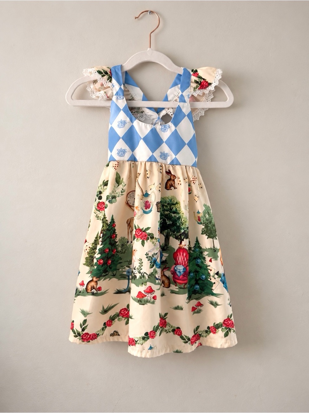 Girls Alice in Wonderland Storybook Dress Blue 3T Cottagecore